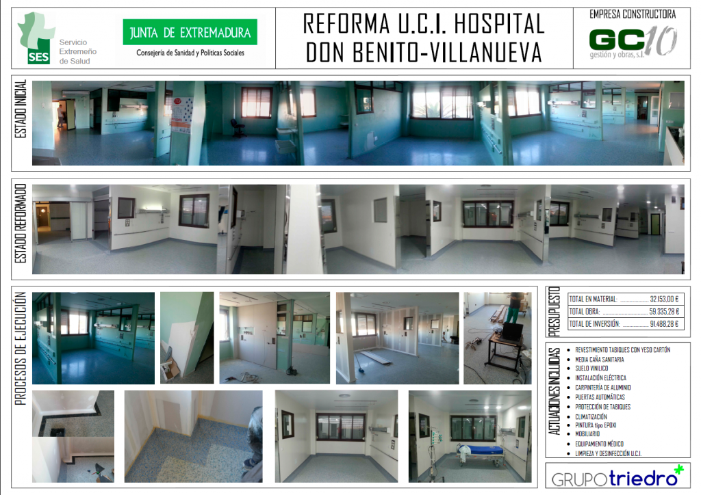 Reforma UCI hospital Don Benito - Villanueva