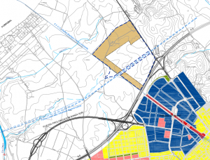 Ubicación de la zona del proyecto (en naranja)