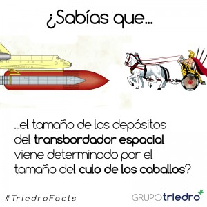 #TriedroFacts ¿Sabías que los transbordadores espaciales y los carros de caballos tienen mucho en común?  Todo tiene un sentido y un porqué en esta vida, y más en el mundo de la ingeniería. La relación entre ambos transportes separados en la historia por miles de años, nos lo cuentan aquí http://buff.ly/1WaCu2E