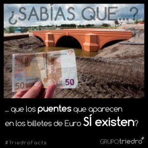 ¿SABÍAS QUÉ? En 1996, el diseñador austriaco Robert Kalina ganó el concurso para el diseño de los billetes de Euro. La Unión Europea no quería que las ilustraciones hiciesen referencia a ningún país concreto, y Kalina utilizó para ello una serie de puentes y otros elementos que realmente no existían.  Sin embargo, en 2011 el holandés Robin Stam tuvo la ocurrencia de construir a escala todos y cada uno de ellos para cruzar el río artificial que rodeaba una urbanización que se estaba construyendo en la localidad de Spijkenisse.  http://buff.ly/27kcF3k