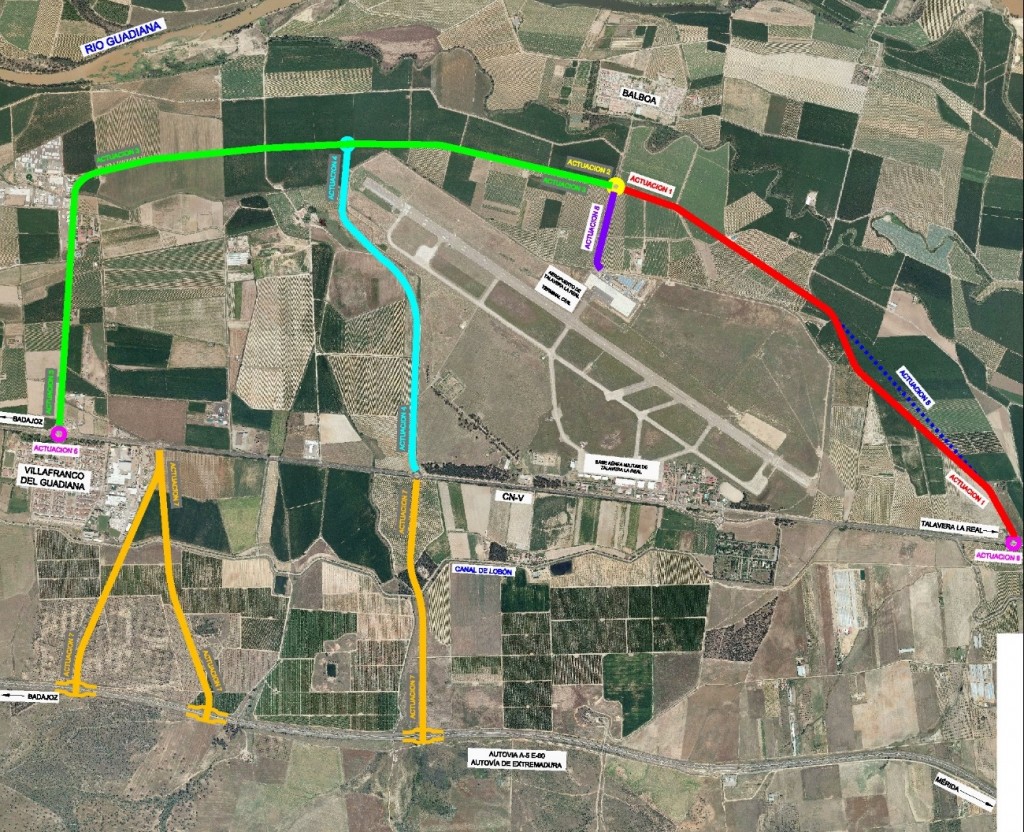 alternativas de accesos de aeropuerto de badajoz